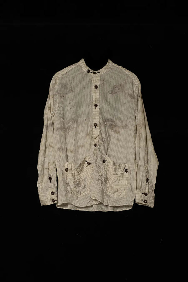Mutedance 24 Spring/Summer Tussah Silk/Linen Round Neck Jacket Shirt Series MD-MD24SS175-hui hoary PM134